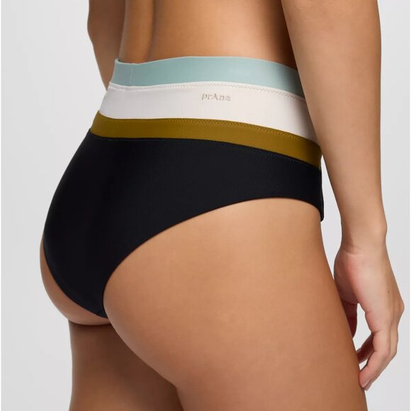 prAna Baja Bound High Rise Swim Bottom Size M | NWT | Black Colorblock | Eco Swi - Picture 3 of 4